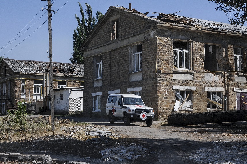 A destroyed clinic in Sjverodonetsk, Ukraine.
