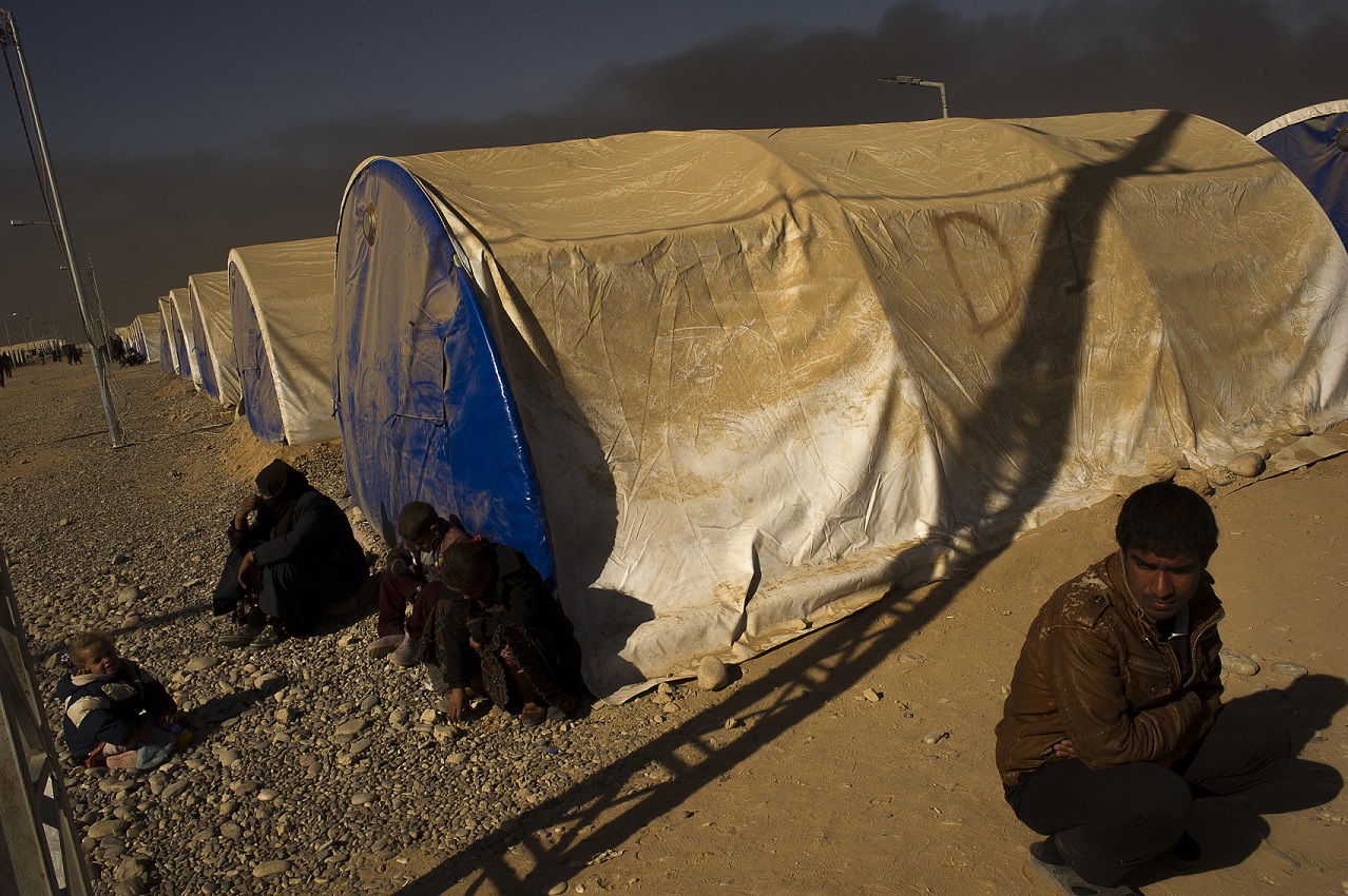 Mosul district, Qayarrah, Jadah camp. Displaced persons living in the camp. (A. Liohn/ICRC)
