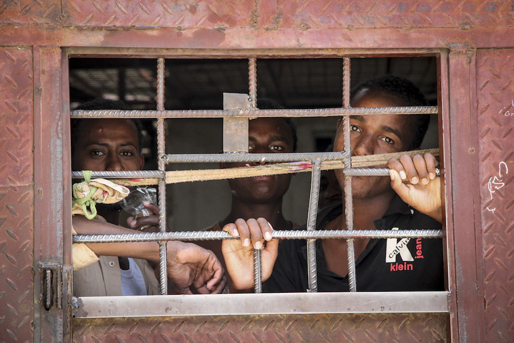 Sana'a. Migrants, mainly from the Horn of Africa awaiting to be voluntarily repatriated to their homelands. ICRC/Marie-Claire Feghali.