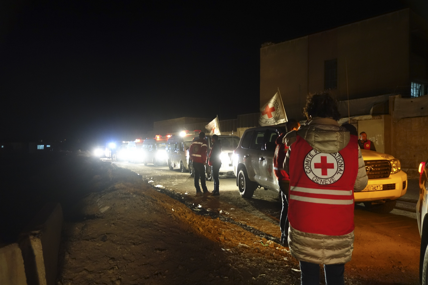 Eastern Ghouta, Syria, 2017. A medical evacuation carried out by ICRC and Syrian Red Crescent Society.