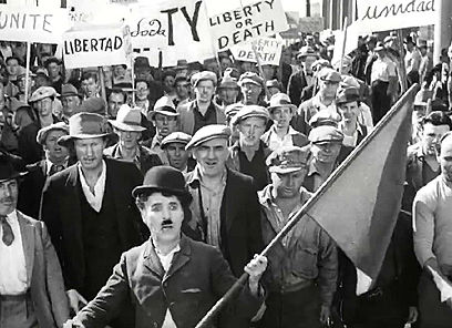 charlie chaplin modern times flag