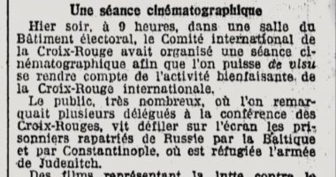 La filmographie du CICR a 100 ans. Que racontaient les films de 1921 ?