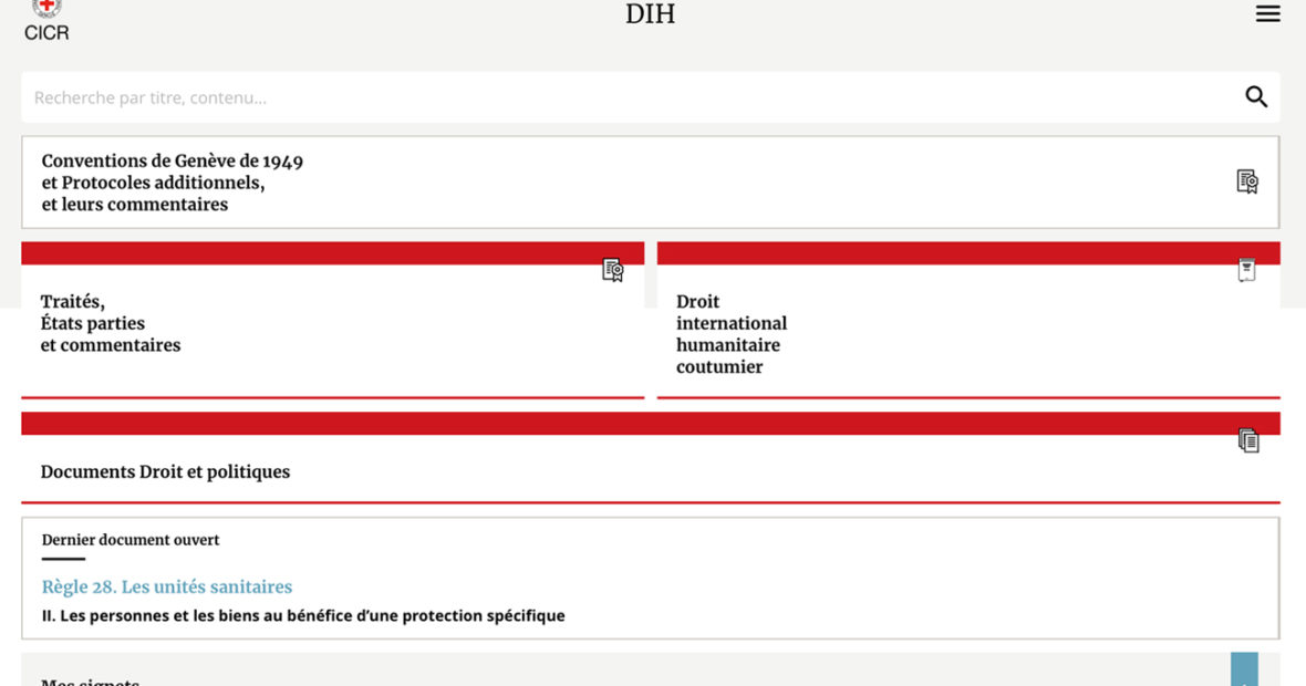 Tout le droit international humanitaire à portée de main !