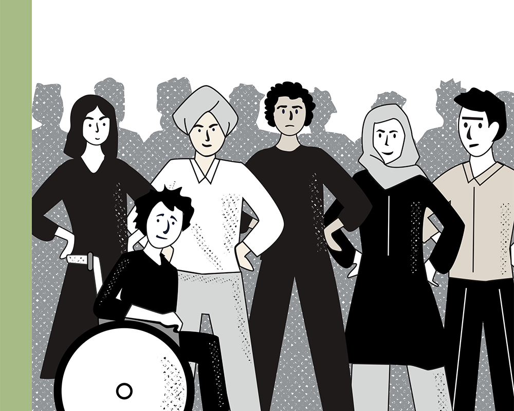 איור של בני דור המילניום.