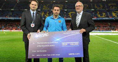 Xavi Sumbang Korban Ranjau Darat di Afghanistan melalui ICRC