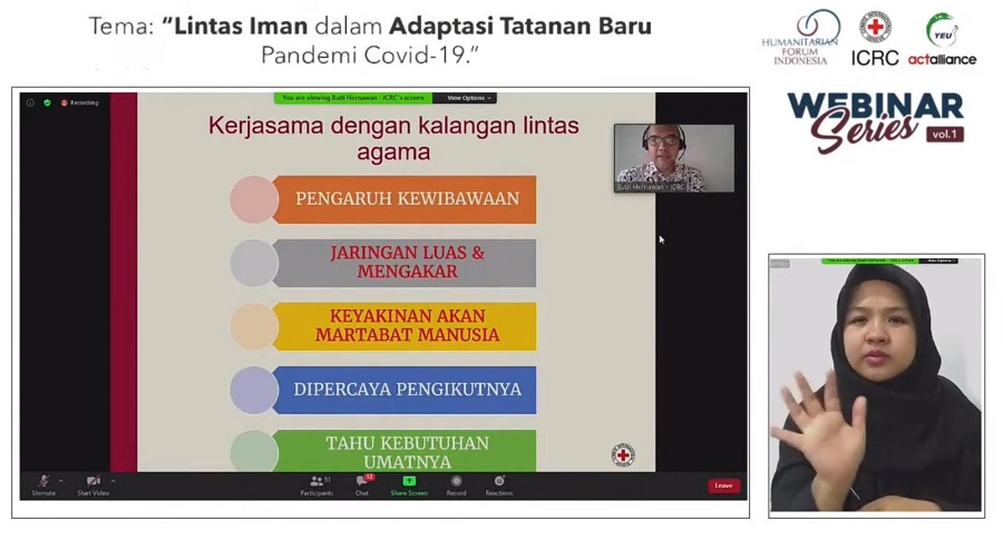 Webinar Lintas Agama ICRC dan HFI:  Iman dan Imun Saling Terhubung, Berkait Berkelindan