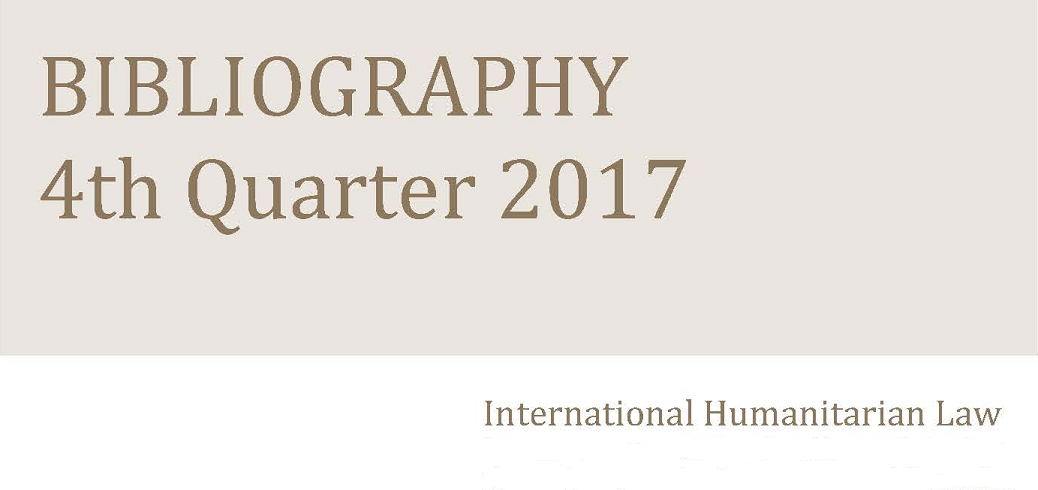 IHL bibliography – 4th Quarter 2017