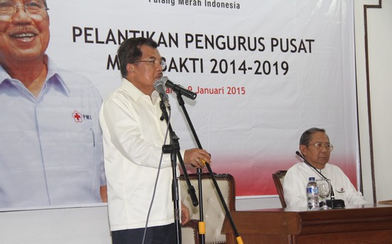 Drs. H.Muhammad  Jusuf Kalla, selaku Ketua Umum PMI, dalam acara pelantikan pengurus pusat PMI masa bakti 2014-2019. Dok: PMI