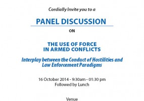 ICRC-IDSA announce panel discussion on ‘Use of Force in Armed Conflicts’ on 16 October