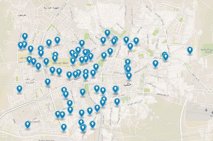 A screenshot of the alternative water network in Aleppo – created by the ICRC in partnership with local Syrian partners. 