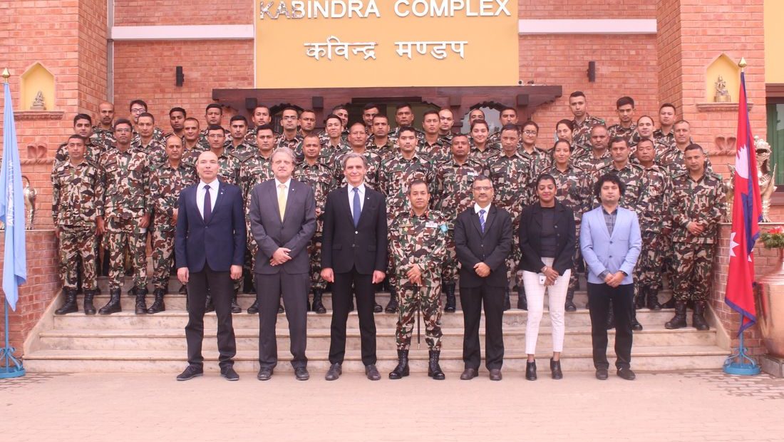Pre-deployment briefing with the Nepali Army peacekeepers