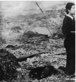 สงครามโลกครั้งที่สอง-สภาพเมืองนางาซากิหลังถูกระเบิดปรมาณู