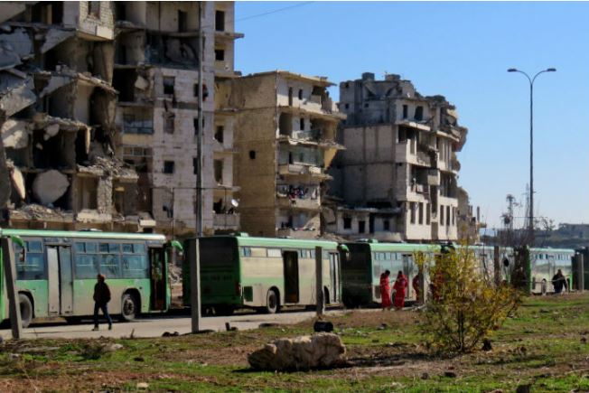 บันทึกภาพถ่ายการอพยพประชาชนออกจากพื้นที่ฝั่งตะวันออกของเมืองอเลปโป ประเทศซีเรีย